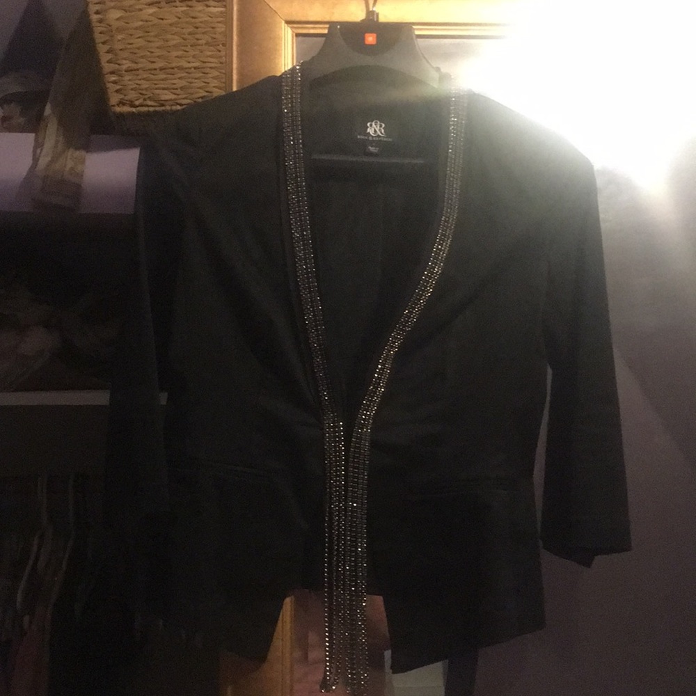 Black blazer with rhinestones